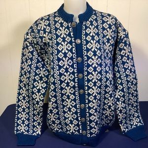 Rogaland Ullvarelag Stavange Norway Hand Knitted Wool Cardigan Women’s Large